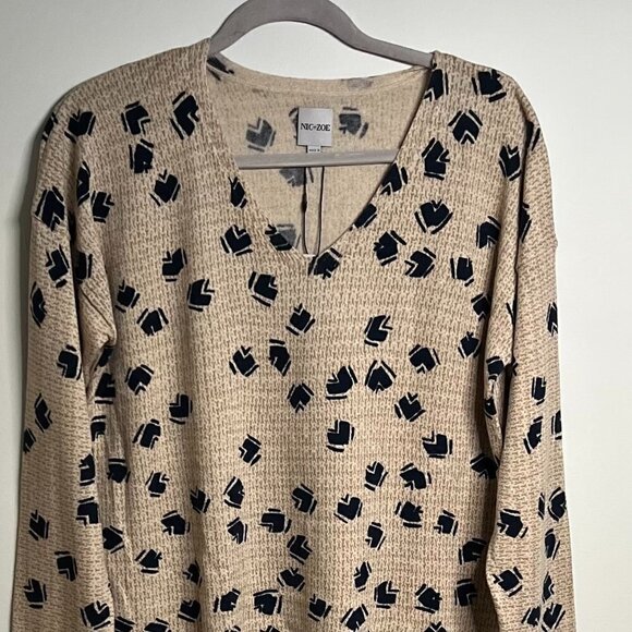 NIC & ZOE Mosaic Blues Sweater Size M - Picture 3 of 9